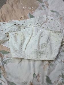 Cute White Single Strap Top