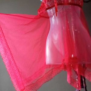 Red Lace Net Lingerie