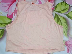 (100)Peach Crop Tank Top