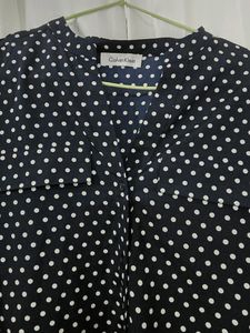 NAVY BLUE With White POLKA DOTS TOP
