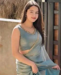 Chiffon sea blue saree