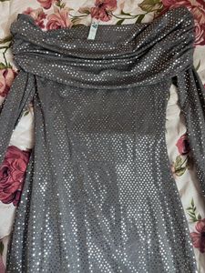 Newme Silver Embellised Dress