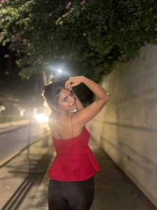 Red Peplum Party Top