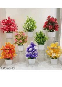 Mini Artificial Decoration Plant Combo Of 8