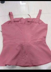 Cute Pink Peplum Top