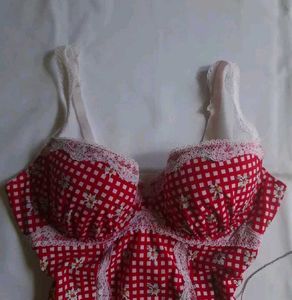Red Gingham Corset Top