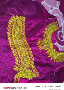 Purple &amp; Gold Embroidered Top