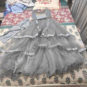 Elegant Grey Ethnic Gown