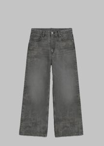 Wide Leg Grey Denim Jeans