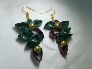 paper Quilled Leaf Earrings quilling boho western