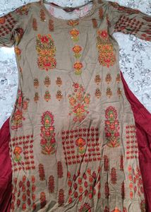 Women Embroidered Straight Kurta Gown