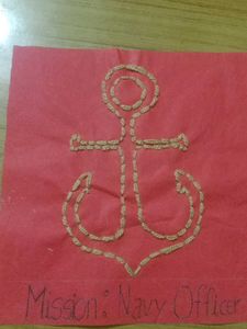Navy Anchor Hand Made Thread Art
