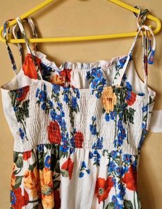 Tie Up Sleeves Floral Dress