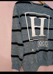 Stylish Striped Grey Sweatshirt