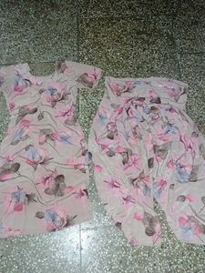Multi Colour Crape Silk Suit