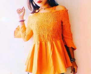 Off Shoulder Yellow Top