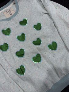 Cute Green Heart Sweatshirt