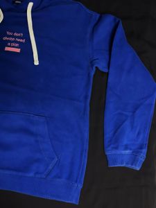 SPAO Blue Graphic Hoodie - &#39;No Plan&#39;
