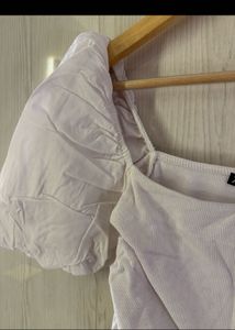 White Puff Sleeve Top