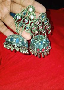 Mirror Work Jhumkas!!