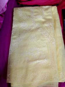 Embroidered Yellow Fabric