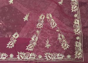 vintage white Salma hand work saree