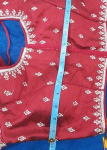 Maroon Embroidered Blouse-padded Blouse