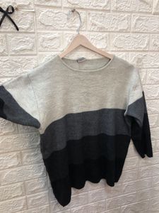 Striped Knit Pullover Sweater