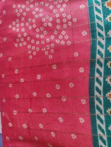 Dola Silk Saree With Jaipuri Print