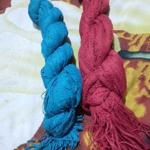 Vibrant Blue &amp; Red Knitted Scarves New legging Set