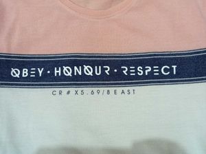 Trendy Colorblock T-Shirt Obey , Honour  Respect