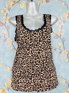 Lace Cheetah Print Tank Top