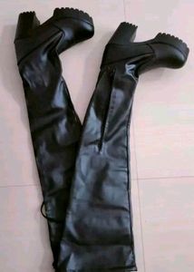 Leather Thigh High Boots