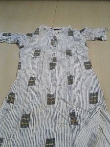 Dailywear Small Sized Off White-grey Kurta