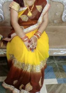party wear yellow 💛, coffee colour saree 😍😍