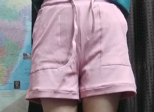 Solid Women Pink Shorts