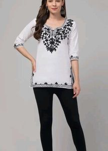 Elegant White Embroidered Kurta