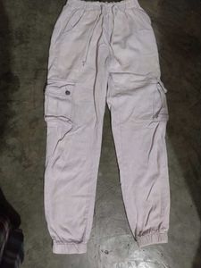 Light Lavender Cotton Cargo Pants