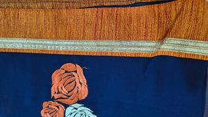 Elegant Navy Blue Floral Saree