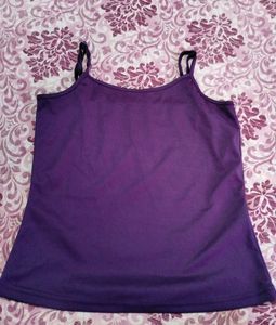 Purple Textured Collared Top