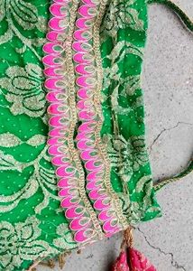 Green &amp; Pink Potli Pouch