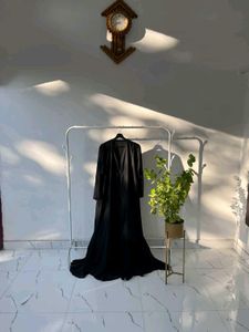 black elegant abaya with handwork and panel at the
