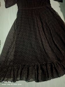 Cute Brown Dotted Dress