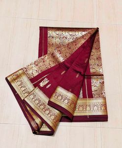 Elegant Maroon & Gold Saree