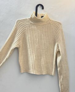 Cream Turtleneck Sweater