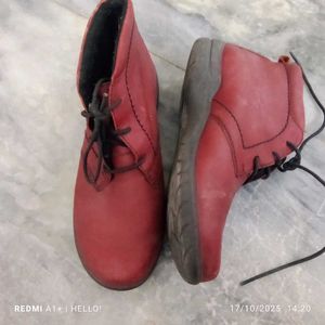 branded 100% Geniune leather Red Ankle Boots