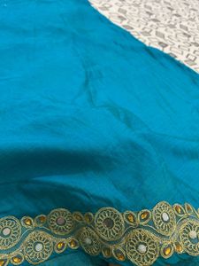 Teal Embellished Ethnic Skirt