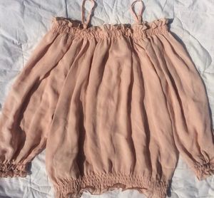 Pink Cold-shoulder Top