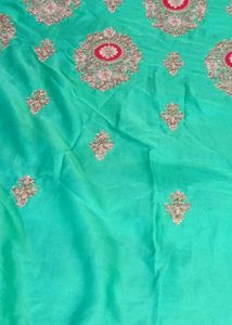 Exquisite Sea Green Designer Saree
