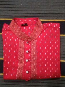 Red Printed Kurta